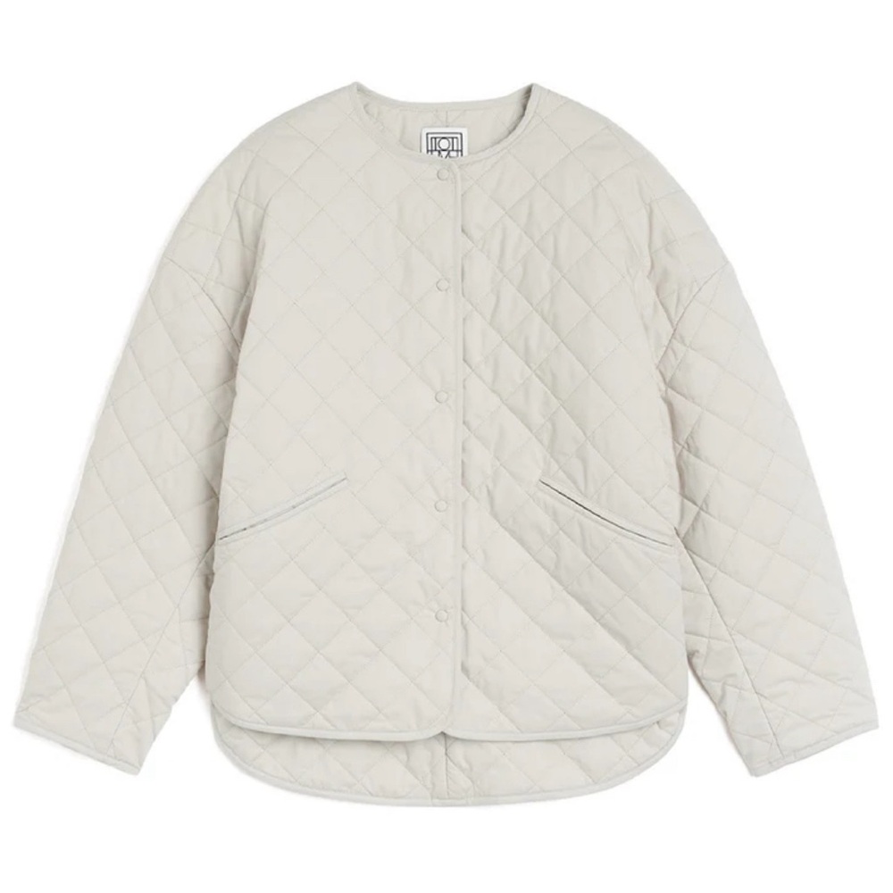 NWT TOTEME Cotton Organic GOTS | Quilted Jacket | Pebble 127 | Size S